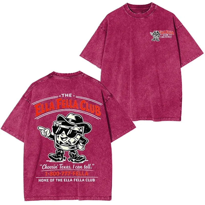 Retro 1-800-777-FELLA - Graphic Trendy Washed Tee