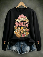 Women'S Commemorative Printed Round Neck Sweatshirt