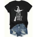 Women's Yes I Can Drive a Stick Witch Graphic T-Shirt