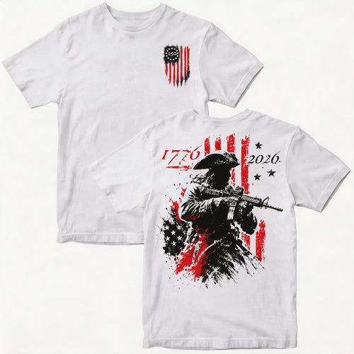 250th Anniversary Distressed American Flag 2-sided Shirt