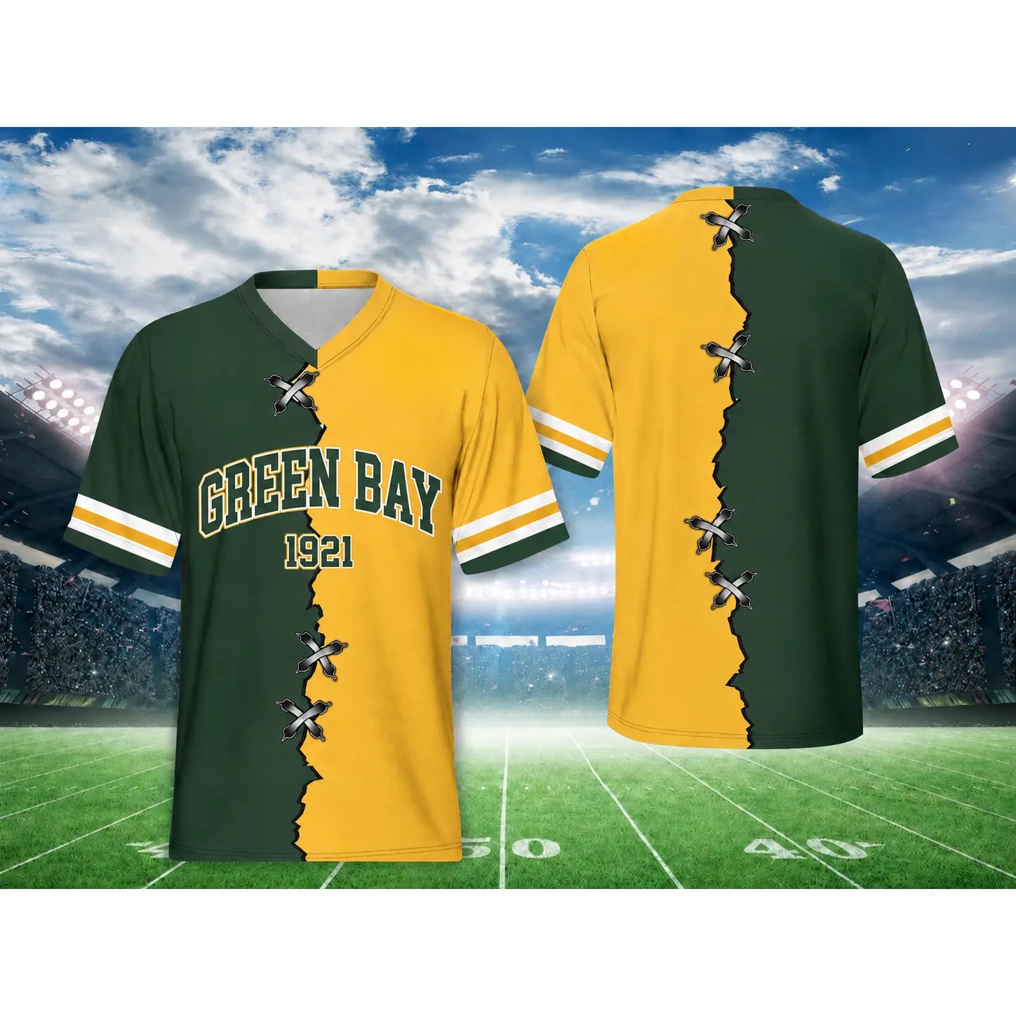 Unisex Football Team Fans V-Neck Quick-Drying Shirt