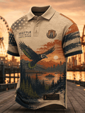 Men's Football Print Casual Polo