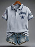 Women's Casual Football PrintPolo Shirt