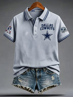 Women's Casual Football PrintPolo Shirt