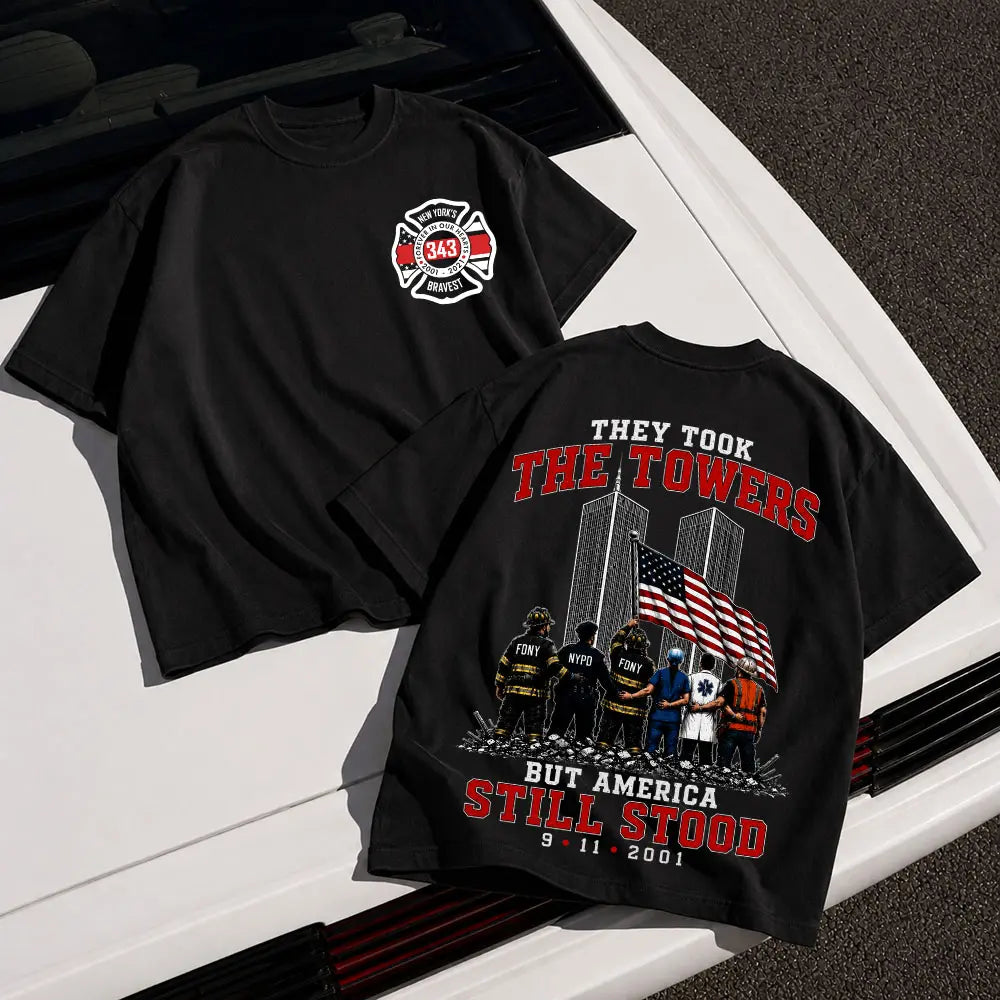 9/11 25th Anniversary Memorial Shirt — Honor 343 FDNY Heroes