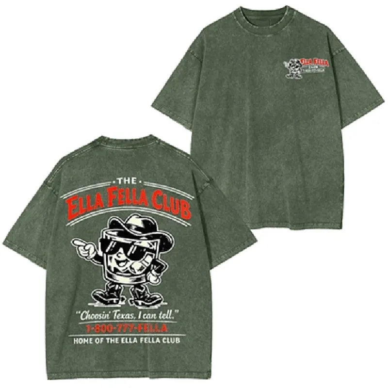 Retro 1-800-777-FELLA - Graphic Trendy Washed Tee