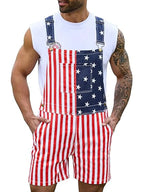 Unisex Retro American Flag Independence Day 250Th Anniversary Commemorative Classic Print Adjustable Shoulder Strap Waistband Shorts