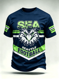 Men'S Rugby Print Short-Sleeved T-Shirt