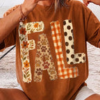 Cute Autumn Floral Paw Print Graphic Tee