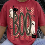Cute Ghost Black Cat Graphic Tee