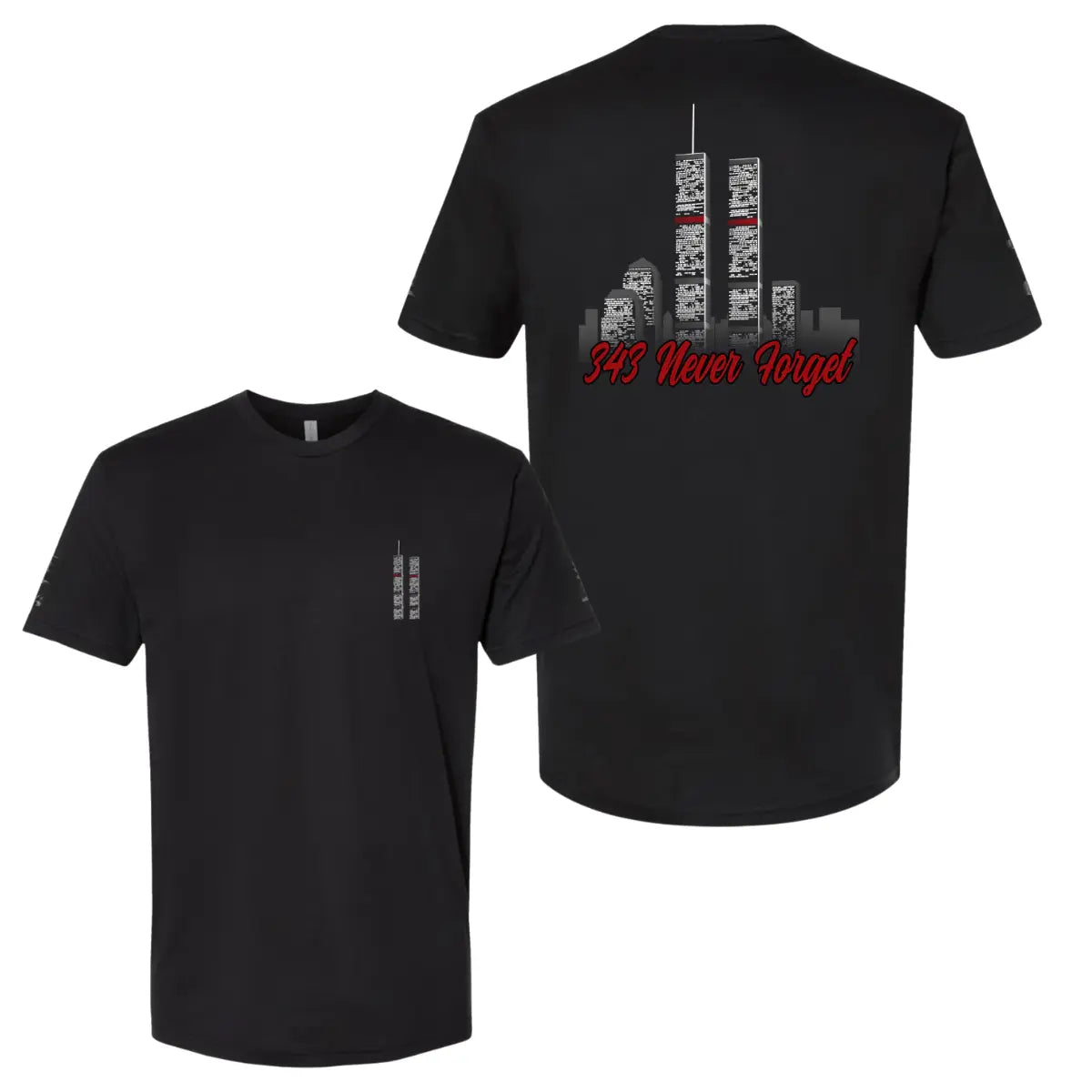343 Never Forget T-Shirt, 9/11 Tribute Graphic Tee