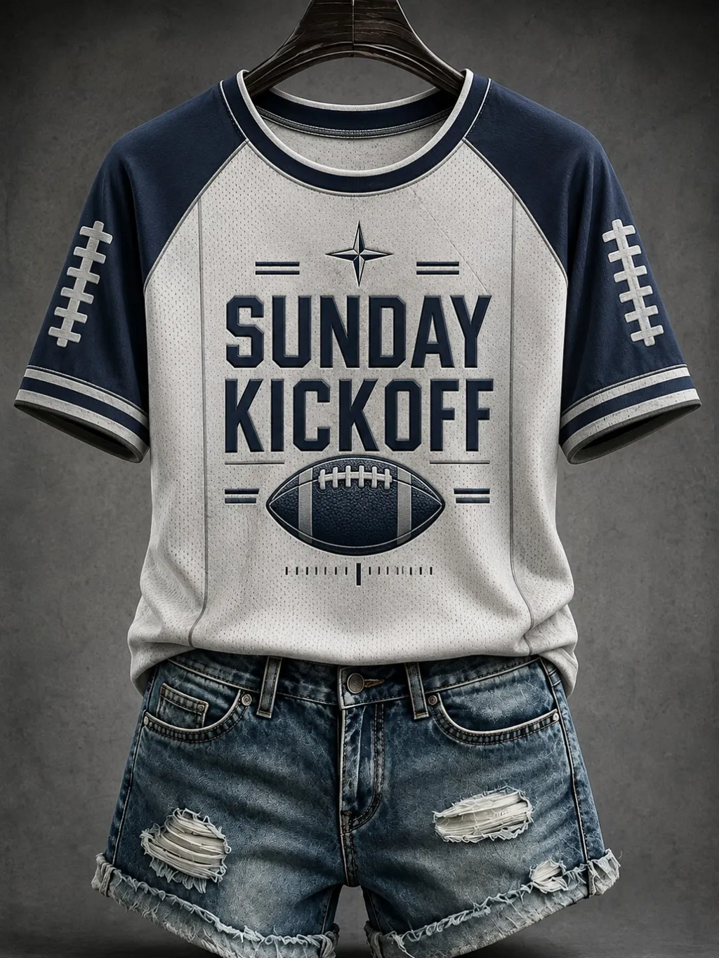 Women's Casual Football Print T-Shirt