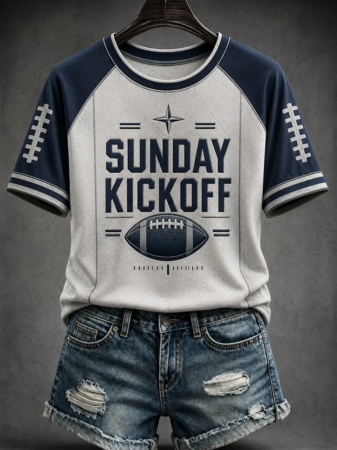 Women's Casual Football Print T-Shirt