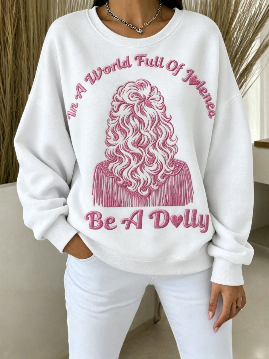 Women's Commemorative Printed Round Neck Hoodie