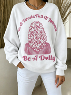 Women's Commemorative Printed Round Neck Hoodie