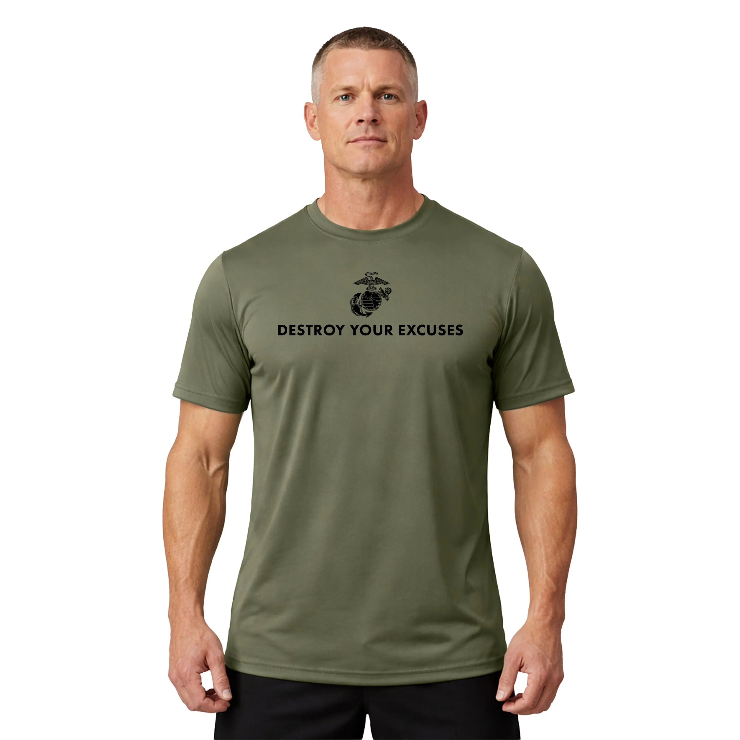 Marines "Destroy Your Excuses" Performance shirt United States Marine Corps,Made in USA