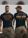 Menswear Graphic Print T-Shirt - Unisex US Marine Corps 250th Anniversary