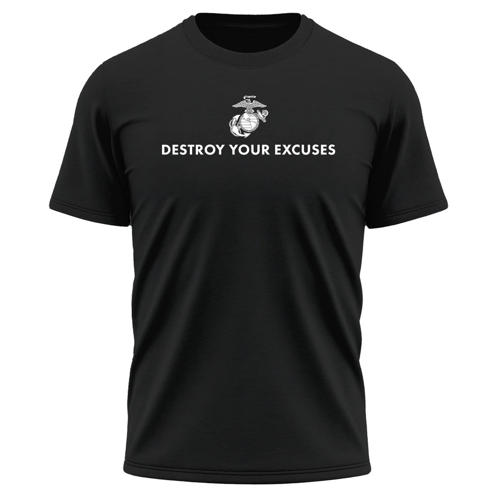 Marines "Destroy Your Excuses" Performance shirt United States Marine Corps,Made in USA