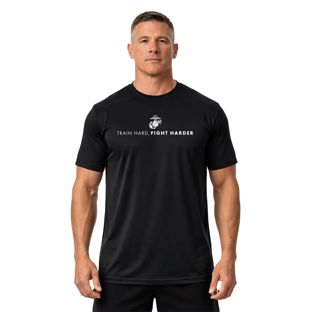 Marines "Train Hard, Fight Harder" Performance shirt United States Marine Corps Pride ,Made in USA