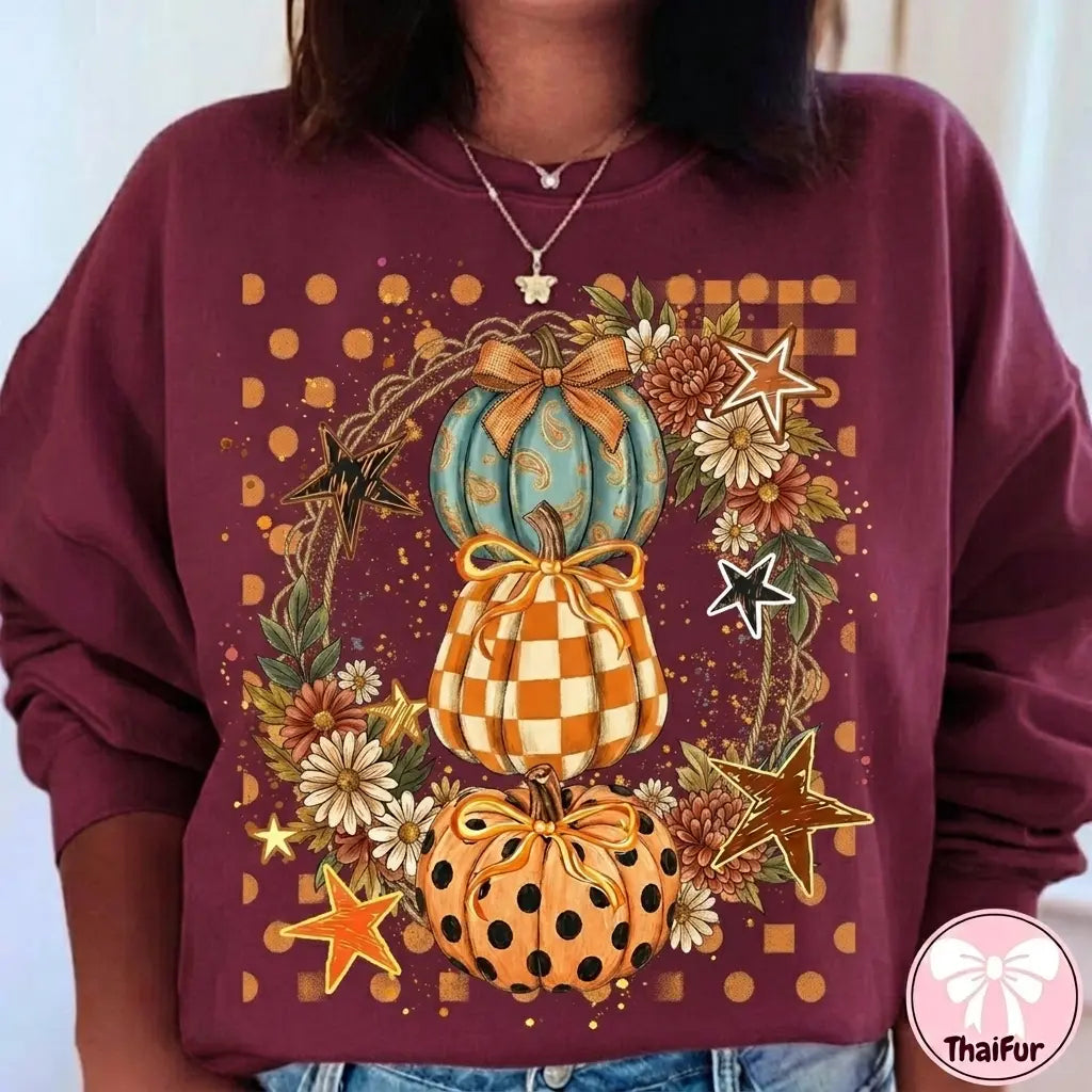 Coquette Pumpkin Fall Sweatshirt