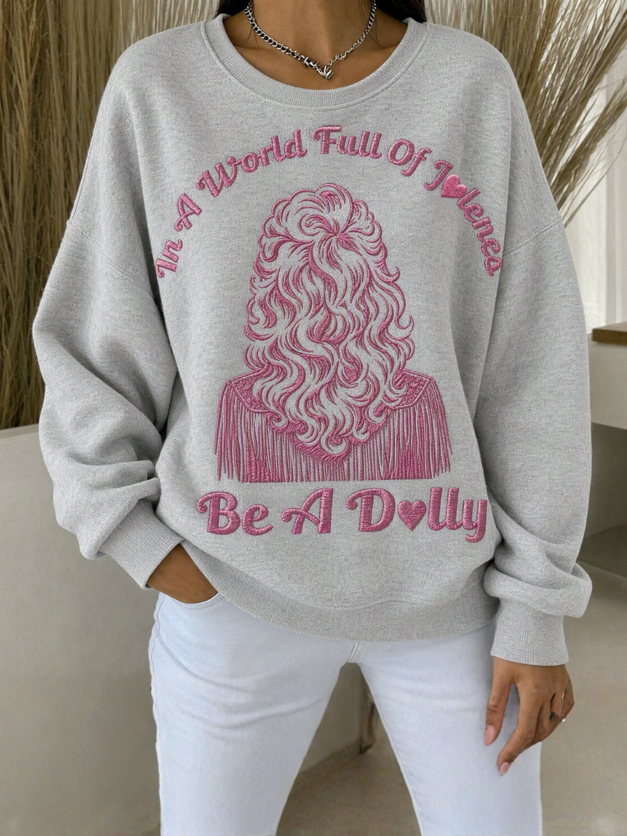 Women's Commemorative Printed Round Neck Hoodie