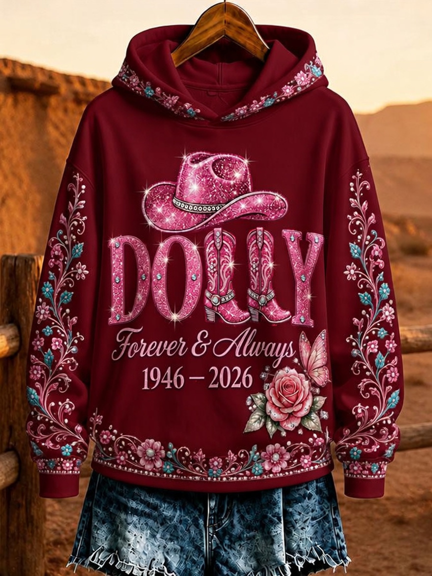 Women'S Rural Queen Commemorative Printed Long Sleeve Hoodie