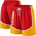 Football Fans Board Shorts With Lining Men Swim Trunks