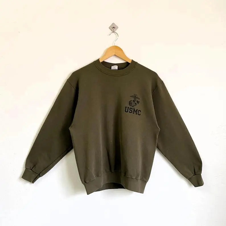 Women's Vintage 90s USMC Graphic Cotton Crewneck Sweatshirt