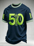 Men's Football Print Short-Sleeve T-Shirt