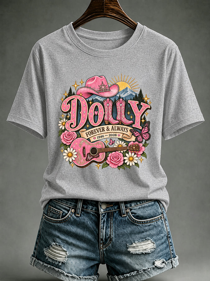 Women'S Retro Country Music Printed Casual T-Shirt