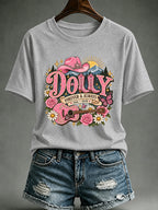Women'S Retro Country Music Printed Casual T-Shirt