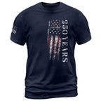 250 Years Vertical Flag T-Shirt – Vintage USA Independence 1776–2026