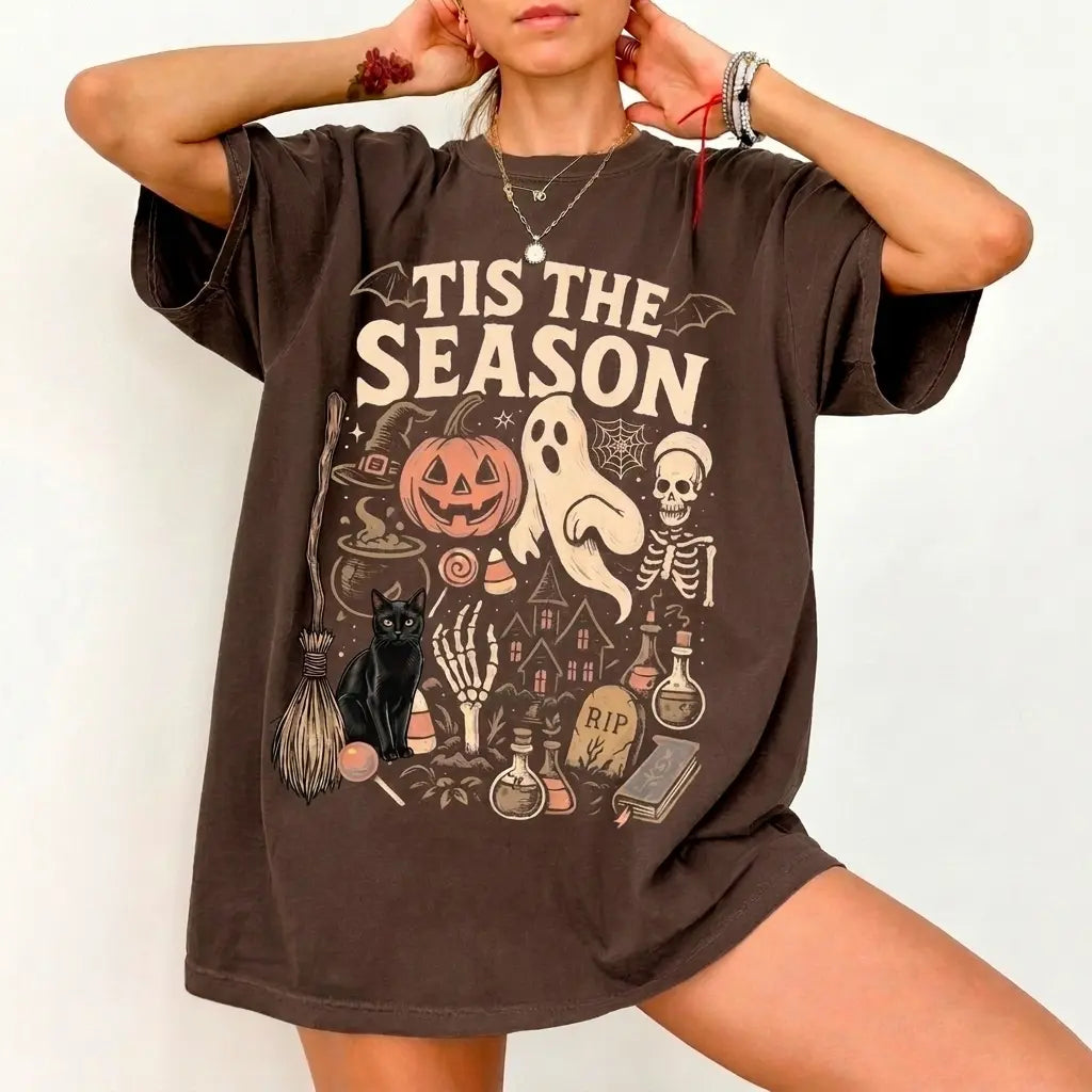 Ghost Pumpkin Black Cat Graphic Tee
