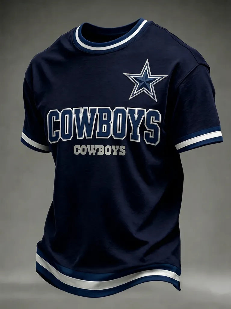 Men's Casual Football Print Short Sleeves T-Shirt