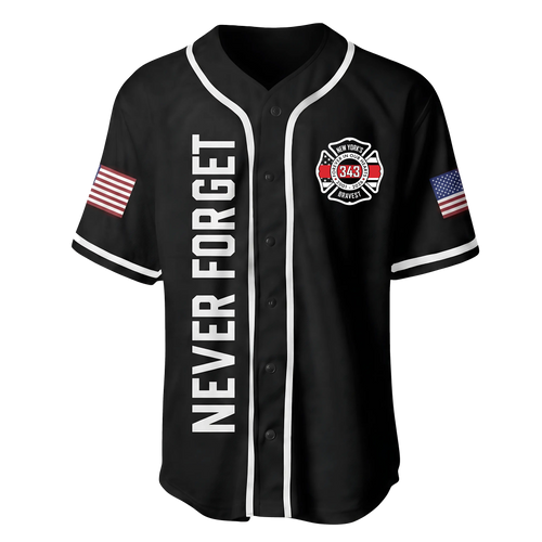 Forever In Our Hearts 343 Hero 9/11 25th Anniversary Baseball Jersey