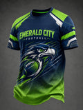 Men's American Football Fan Memorial Print T-Shirt