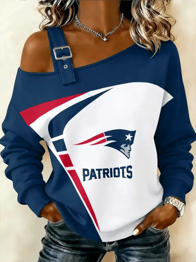 Women's Pittsburgh Steelers Football Fan Art Print Off-Shoulder Long Sleeve Top