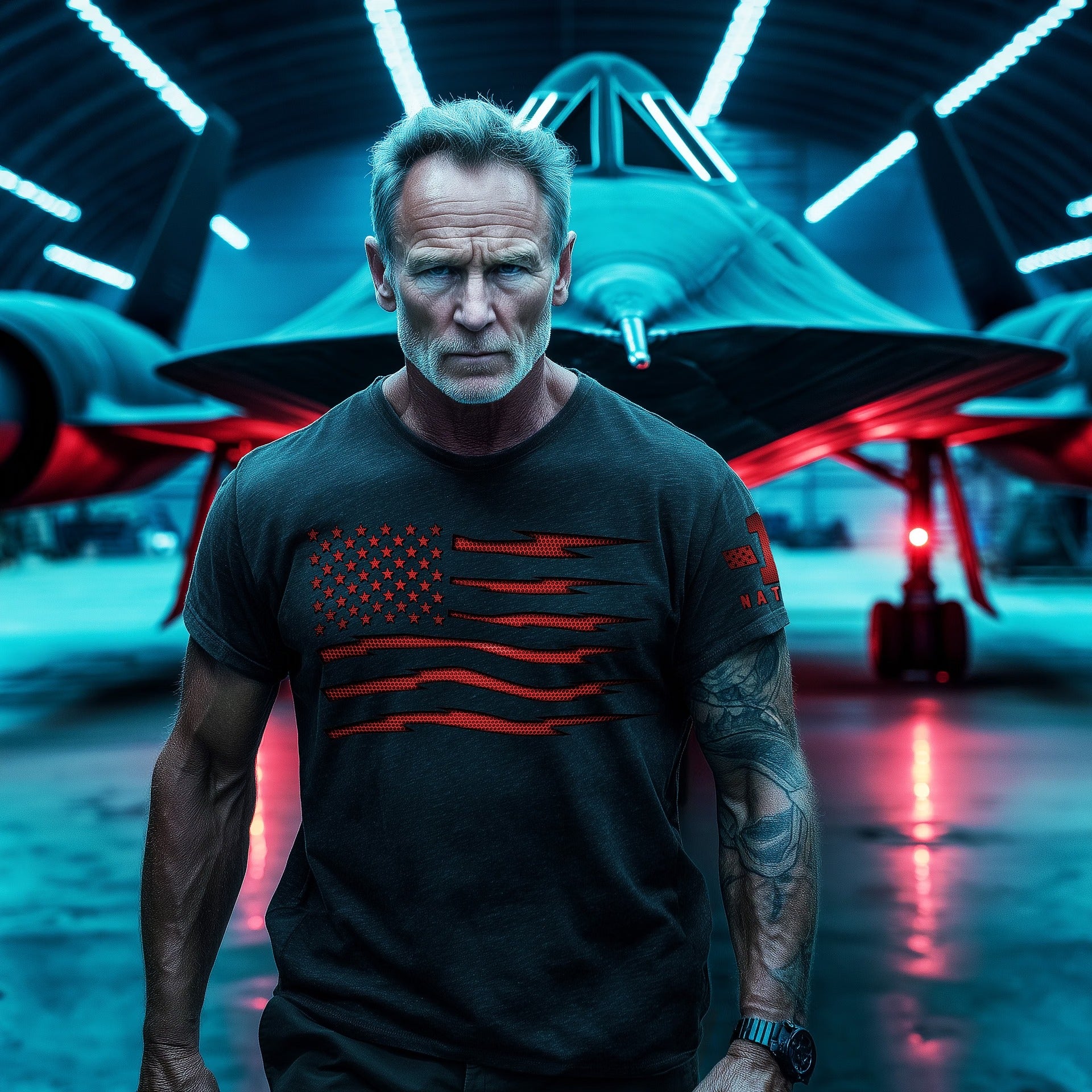 Red Carbon Bolt Onyx American Flag