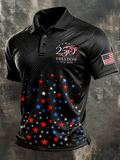 Men'S America Flag Print Casual Polo Shirt