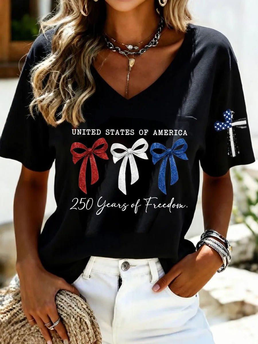 Women's Casual 250th Anniversary Independence Day Printed T-shirt