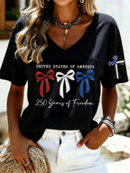 Women's Casual 250th Anniversary Independence Day Printed T-shirt