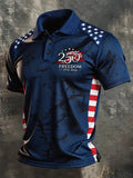 Men'S America Flag Print Casual Polo Shirt