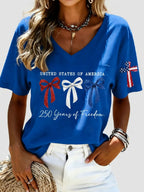 Women's Casual 250th Anniversary Independence Day Printed T-shirt