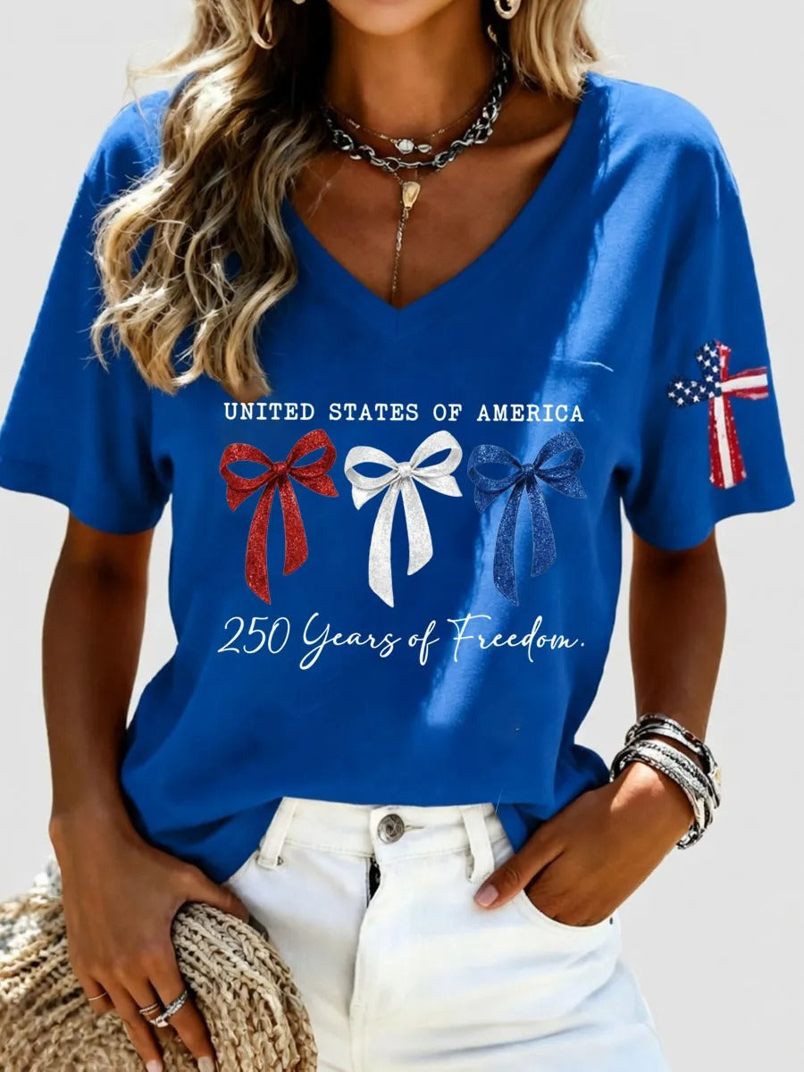 Women's Casual 250th Anniversary Independence Day Printed T-shirt