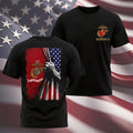 US Marine Veteran T-Shirt – Semper Fi American Flag