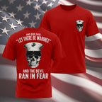 Men's Casual Round Neck Shortsleeve Graphic T-Shirt Apparel - "Let There Be Marines and the Devil Ran in Fear" Print
