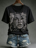Women's Singer Memorial Print Short-sleeved T-shirt