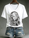 Women's Singer Memorial Print Short-sleeved T-shirt