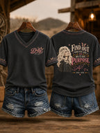 Women's R.I.P Country Music Legend Tribute V-Neck Tee