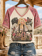 Women's Country Music Legend Tribute V-Neck Tee